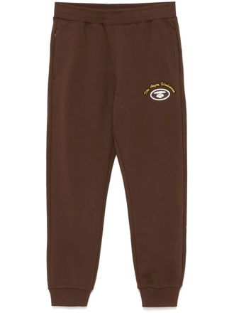 Aape By A Bathing Ape logo-patch track pants - men - Polyester/Cotton - L - Brown