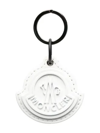 Moncler Portachiavi con logo goffrato - Bianco