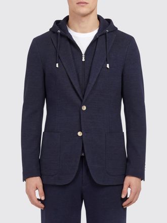 Eleventy Blazer con cappuccio Eleventy in misto cotone e lino