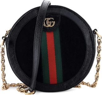 Gucci Ophidia Round Shoulder Bag Suede Mini crossbody bag - Zwart