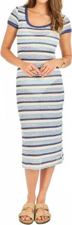 Sadie & Sage Beach Stripe Textured Dress In Blue