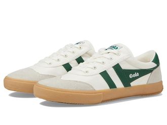 Gola Badminton Womens Shoes Off-White/Green/Gum : 8.5 B - Medium, Suede/Leather/Canvas