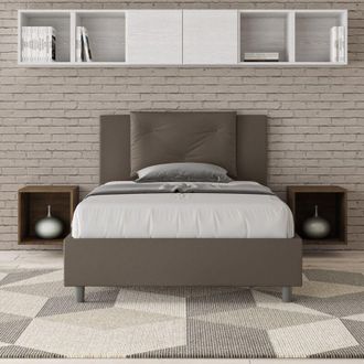 Itamoby Itamoby - Letto una piazza e mezza contenitore imbottito 120x210 similpelle cappuccino Appia