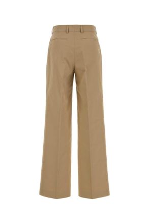 Tory Burch Womens Beige Gabardine Pant Exterior: Cotton Pantaloni Trousers