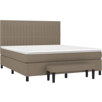 vidaXL Vidaxl - Cama Box Spring Con Colch&oacute;n Tela Gris Taupe 160x200 Cm
