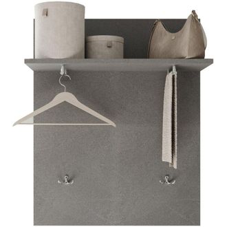 Dmora Mobile da Ingresso Dosolo, Installazione Sospesa, Materiale Struttura in Legno Nobilitato Made in Italy, Sfumatura Colore Struttura Cemento