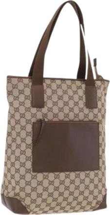 Gucci Pre-owned Vintage GG Canvas Tote Bag - Dames - Vintage Shopper - Bruin - ONE Size - Vintage