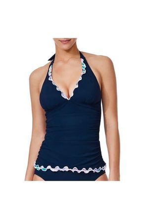 Gottex Canva Tricolore Halter Tankini Top in Navy at Nordstrom, Size 10
