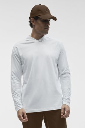 Alo Vapor Long Sleeve Hoodie in White, Size: Medium