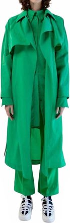 Maison Rabih Kayrouz Taffeta Long Coat In Grass