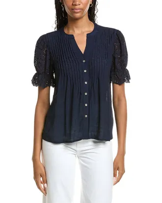 Nanette Lepore Eyelet Sleeve Blouse