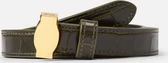Veronica Beard Womens Dash Croc-Embossed Belt In Cypress