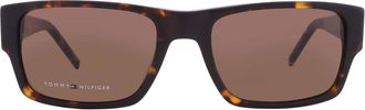 Tommy Hilfiger Brown Rectangular Mens Sunglasses TH 2017/S 0086/70 56