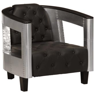 vidaXL Vidaxl - Sill&oacute;n De Aviador De Cuero Aut&eacute;ntico Negro