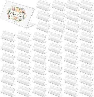 OEM 48 Porta Etiquetas De Precio, Exhibidores De Etiquetas De Precio De Acr&iacute;lico Transparente De 6 X 4 Cm, Porta Etiquetas En Forma De L Para Tiendas