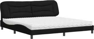 vidaXL Vidaxl - Cama Con Colch&oacute;n Tela Negro 200x200 Cm