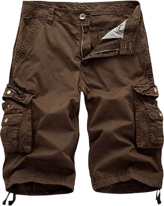 Generic Navy Cargo Shorts Lightweight Cotton Multi-Pocket Loose Fit Work Short Casual Combat Shorts Mens Cargo Work Board Short with Zipper Pockets