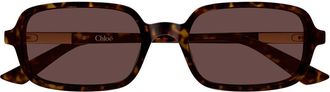 Chlo&eacute; Havana CH0363S Rectangular Acetate Sunglasses