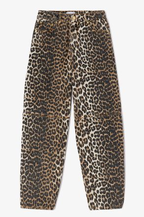 Ganni Brown Leopard Printed Stary Jeans - Size 24W/33L