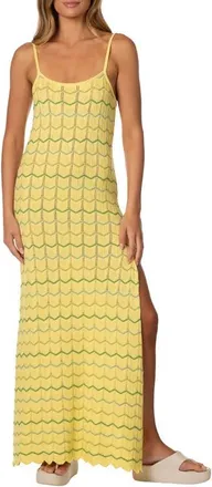 Maaji Lucca Candy Blocks Maxi Cover-Up Dress in Open Yellow at Nordstrom, Size Medium