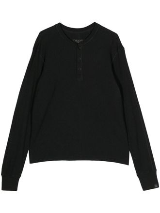 Rag & Bone button-placket long-sleeve T-shirt - Black