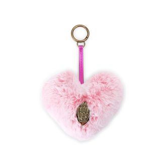 Kurt Geiger Womens Heart F Fur Charm - Pink - One Size