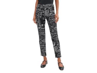 Krazy Larry Pull on Ankle Womens Dress Pants Black White News : 10 28, Nylon/Rayon/Spandex