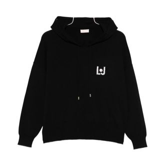 Liu Jo Hoodies, female, Black, Size: XS Chic Nero Sweater Aw25