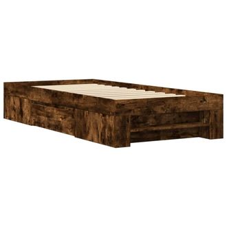 Berkfield Home Durable Bed Frame without Mattress Smoked Oak 90x200 cm Engineere in Brown