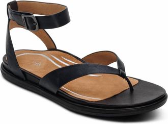 Aetrex Womens Kendall Arch Support Thong Sandal In Black