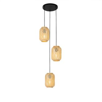 QAZQA Oriental Pendant Light Bamboo 3-Light - Yvonne