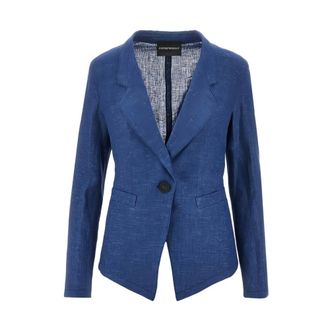Emporio Armani Blazers, female, Blue, Size: XL Emporio Armani Jackets Blue