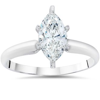 Pompeii3 1 1/4 Ct Marquise Solitaire Diamond Engagement Ring 10k White Gold