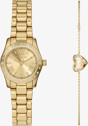 Michael Kors Petite Lexington Pav&eacute; Gold Watch and Heart Bracelet Gift Set