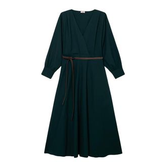 Oltre Dames, Jurken, Groen, Maat: S Satijn