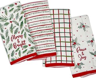 Lenox Set Of 4 Bayberry Assorted Kitchen Towels