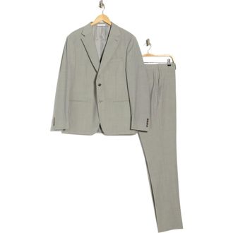 Calvin Klein Notch Lapel Wool Blend Suit in Light Grey at Nordstrom Rack, Size 38 Regular