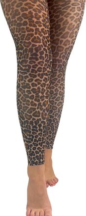 Pamela Mann Leopard Print Footless Tights, Animal Pattern
