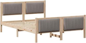 vidaXL Estructura De Cama Con Cabecera Marr&oacute;n Y Taupe 140 X 190 Cm Vidaxl