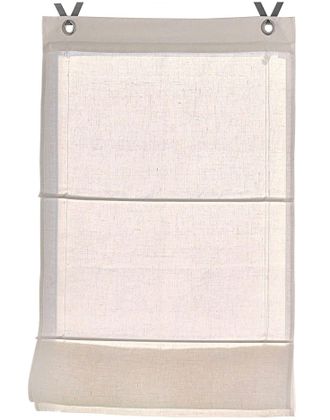 Kutti Heimtextilien Raffrollo »Metis« mit Hakenaufhängung ohne Bohren einfarbig, blickdicht, 100% Leinen, mit Edelstahlhaken, pflegeleicht