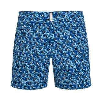 Vilebrequin Stretch Short Zwemshort Toucana - Heren - Badkleding - Blauw - Maat: L Leer