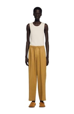 Sandro Wide-leg elasticated linen trousers in Nut at Nordstrom, Size 38 Eu