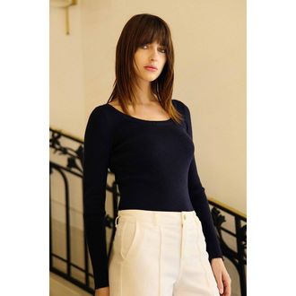 La petite &eacute;toile Trui van geribd tricot met ronde hals, MANAT