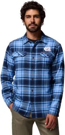 Columbia Mens Columbia Carolina Blue North Carolina Tar Heels Flare Gun Omni-Wick Flannel Long Sleeve Button-Up Shirt at Nordstrom, Size Large
