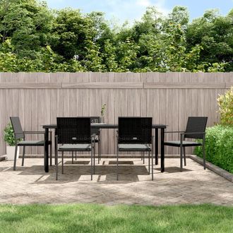 vidaXL Vidaxl - Juego Comedor Jard&iacute;n 7 Piezas Y Cojines Rat&aacute;n Sint&eacute;tico Y Acero