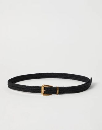 Brunello Cucinelli Black Linen Regular Womens Belt
