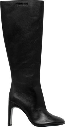 Patrizia Pepe Blockhak Laarzen - Dames - Laarzen met Hak - Zwart - 41 EU - Leer - Schoenen