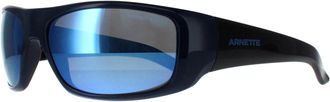 Arnette Rectangle Mens Dark Blue Grey Mirror Water Polarized Hot Shot AN4182 - One Size