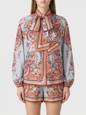 Zimmermann Aster Paisley Silk Shirt with Balloon Sleeves