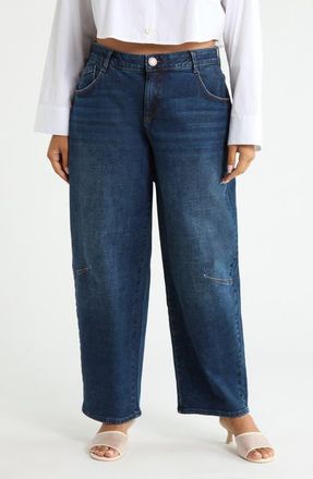 Wit & Wisdom High Waist Barrel Leg Jeans in Indigo at Nordstrom, Size 16W
